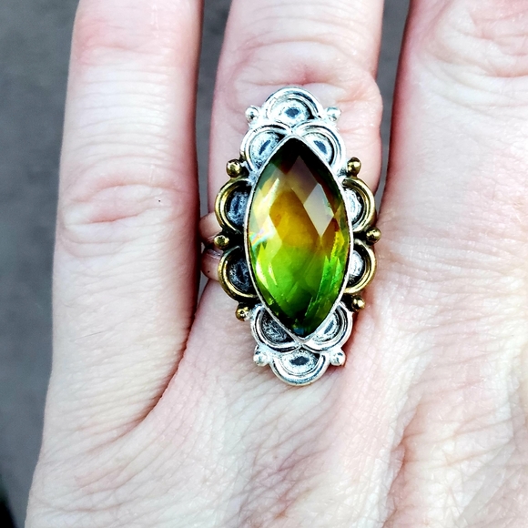 New Bi-Color Tourmaline 925 Silver Ring. - Picture 3 of 12